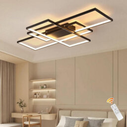 Modern Ceiling Lamp 3-Squares Aluminum Acrylic Black Dimmable Led Ceiling Lights - thumbnail 1