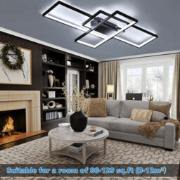 Modern Ceiling Lamp 3-Squares Aluminum Acrylic Black Dimmable Led Ceiling Lights - thumbnail 7