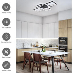 Modern Ceiling Lamp 3-Squares Aluminum Acrylic Black Dimmable Led Ceiling Lights - thumbnail 8