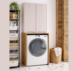 Impact Furniture Washing Machine Cabinet Bathroom Compact Utility 70Cm Cupboard Storage Set Nova - thumbnail 7