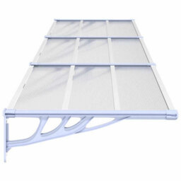 Berkfield Door Canopy Grey And Transparent 358.5X90 Cm Polycarbonate - thumbnail 4
