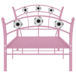 Berkfield Bed Frame With Football Design Pink Metal 90X200 Cm - thumbnail 3
