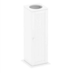 Toilet Paper Roll Holder Stand Wood Bathroom Storage Cabinet White - thumbnail 5