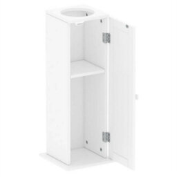 Toilet Paper Roll Holder Stand Wood Bathroom Storage Cabinet White - thumbnail 4