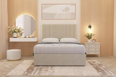 Somnior Beds Somnior Alexas Divan Bed Set With Midnight Pocket Sprung Mattress And Headboard Natural Tweed - image 1