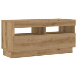 Berkfield Durable Tv Cabinet With Led Lights Artisan Oak 180X35X40 Cm Engineered Wood - thumbnail 6