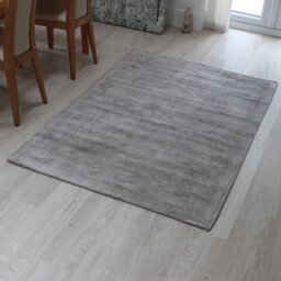 Plain Silver Modern Handmade Rug For Dining Room Bedroom & Living Room-200Cm X 300Cm - thumbnail 1