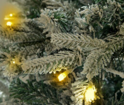 Shatchi Pre-Lit Lapland Fir Snow Flocked Artificial Christmas Tree 7Ft With Warm White Leds - thumbnail 7