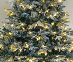 Shatchi Pre-Lit Lapland Fir Snow Flocked Artificial Christmas Tree 7Ft With Warm White Leds - thumbnail 6