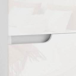 Wyld Haus Kavaha Set Of 2 High Gloss White Bedside Tables - 2 Drawers Each - Modern Handleless Nightstands - thumbnail 8