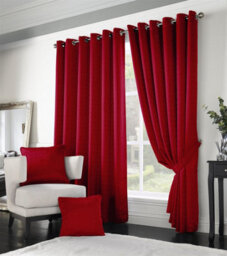 Luxury Living Adiso Eyelet Ring Top Curtains Red - thumbnail 1