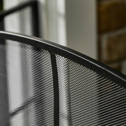 Dibor Contemporary Style Matte Black Fire Screen 3 Folding Fireplace Guard Window Pane Fire Guard H64 X W120Cm - thumbnail 5