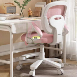Hygrad Built to Survive Swivel Chair Ergonomic Rolling Adjustable Kids Children Teens 360 Swivel Revolving Chair With Armrest & Foot Rest - Pink - thumbnail 2