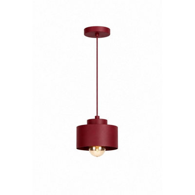 Luminosa Lighting Luminosa Simply Slim Pendant Ceiling Light Burgundy 1X E27 - image 1