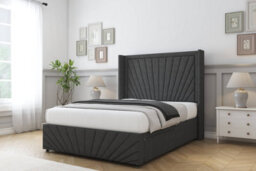 "Sloomy Rutherford Graphite Dumfries Divan Bedno Drawers - 54"" Wingback Headboard & 12""footboard 5' King" - thumbnail 3