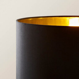 Valuelights Charles Gold Floor Lamp With Black Velvet & Metallic Shade - thumbnail 2