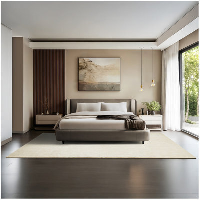 Tectake Rug Zonelle Short Pile And Ultra-Soft Carpet In Rectangular Or Round Design 200 X 290 Cm - Beige - image 1