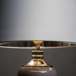 Lighting Supermarket Hepburn Large Ceramic Table Lamp Grey Silver Shade Modery Grey Silver 58Cm - thumbnail 4