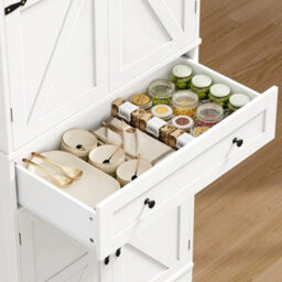 White Pantry Cupboard, 180Cm Tall Kitchen Cabinet With A Large Drawer, Kitchen Pantry - thumbnail 5