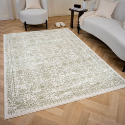 The Rugs Montana Cream And Green Oriental Area Rug And Runner Soft Durable Pet Friendly Easy To Clean Living Room Bedroom 3716Crgn - thumbnail 2
