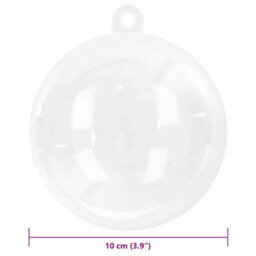 Vidaxl Christmas Bauble Set 25 Pcs Transparent  10 Cm Plastic - thumbnail 3