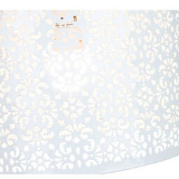 Happy Homewares Moroccan Designed Large White Metal Pendant Light Shade With Floral Decoration - thumbnail 3