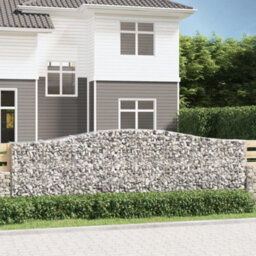 Berkfield Durable Arched Gabion Baskets 7 Pcs 400X50X120/140 Cm Galvanised Iron - thumbnail 2