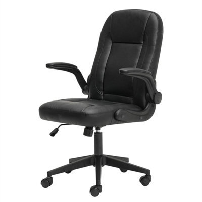 Ergonomic Office Computer Chair Pu Leather Swivel Recliner With Flip-Up Armrests - image 1