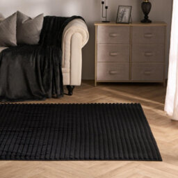 OHS Faux Fur Rug Living Room Ribbed Large Mat Luxury Carpet Anti Slip Floor Runner - thumbnail 1