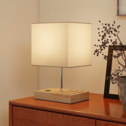 Homcom Table Lamp With 3 Slots, Bedside Lamp With Solid Wood Base, White - thumbnail 7