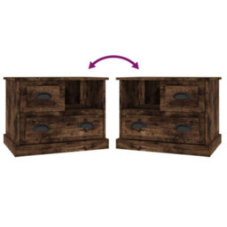 Berkfield Bedside Cabinet Smoked Oak 60X39X45 Cm - thumbnail 9