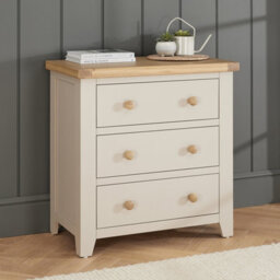 The Furniture Market Cheshire Dove Grey Painted 3 Drawer Compact Chest - thumbnail 2