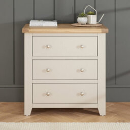 The Furniture Market Cheshire Dove Grey Painted 3 Drawer Compact Chest - thumbnail 3