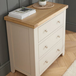 The Furniture Market Cheshire Dove Grey Painted 3 Drawer Compact Chest - thumbnail 4
