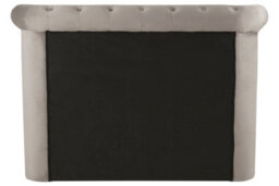 Orsina Elegant Steel Velvet Double Bed, Minimalist Double Bed For Bedroom, Velvet Upholstered Stud Detail Bed - thumbnail 2