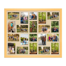 AK Frames 80X70Cm Mustard Yellow Modern Multi Photo Frame With Ivory Mount - Holds 20 Apertures (18X) 6X4, (2X) 4X4 Photos - thumbnail 1