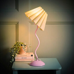 Valuelights Wiggle Sage Pleated Scallop Lamp Shade Pale Purple Metal Table Lamp And Led Bulb - thumbnail 5
