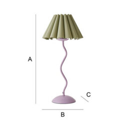 Valuelights Wiggle Sage Pleated Scallop Lamp Shade Pale Purple Metal Table Lamp And Led Bulb - thumbnail 8