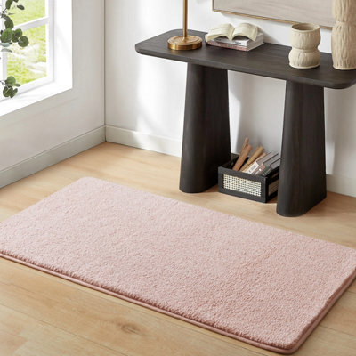 Bedlooms Pink Pashmina Runner 80X150Cm, Soft Thick Piles, Hypoallergenic Hallway Rug And Runner Area Rug - image 1