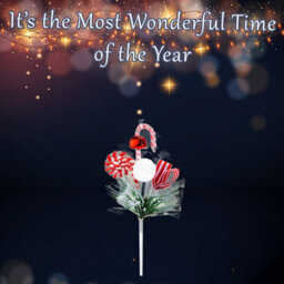 Candy Ribbon Bell Pick Christmas Decoration Ornament X 1 26Cm Red - thumbnail 3