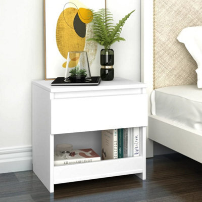 Berkfield Bedside Cabinet White 40X30X39 Cm Engineered Wood - image 1