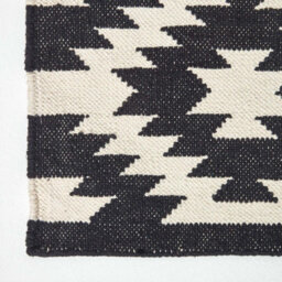 Homescapes Zurich Handwoven Black And White 100% Cotton Geometric Pattern Kilim Rug, 120 X 170 Cm - thumbnail 3