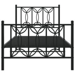 Berkfield Metal Bed Frame Without Mattress With Footboard Black 75X190Cm - thumbnail 4