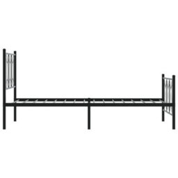 Berkfield Metal Bed Frame Without Mattress With Footboard Black 75X190Cm - thumbnail 5