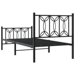 Berkfield Metal Bed Frame Without Mattress With Footboard Black 75X190Cm - thumbnail 6