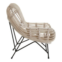 Premier Housewares Interiors By Premier Occasional Chair, High Back Large Indoor Chair, Breathable Rattan Garden Chair, Easy To Clean Lounge Chair - thumbnail 5