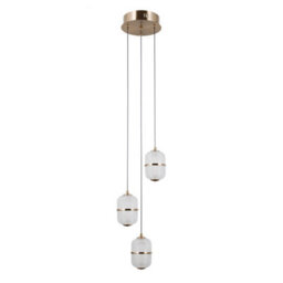 Luminosa Lighting Luminosa Alani Cluster Pendant Ceiling Light Gold 3000K Warm White 3Xled - thumbnail 1