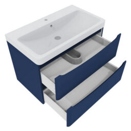 Sundaze 800mm Matt Blue 2 Drawer Wall Hung Vanity Bathroom Cabinet & Basin Set - thumbnail 5