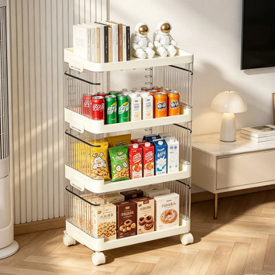 4 Tier Rolling Storage Trolley Cart Kitchen Bathroom Laundry - image 1