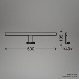 Briloner Chrome Led Mirror Light 10W 1000Lm Ip44 Bathroom Clamp Wall Mount Lamp 500mm - thumbnail 7